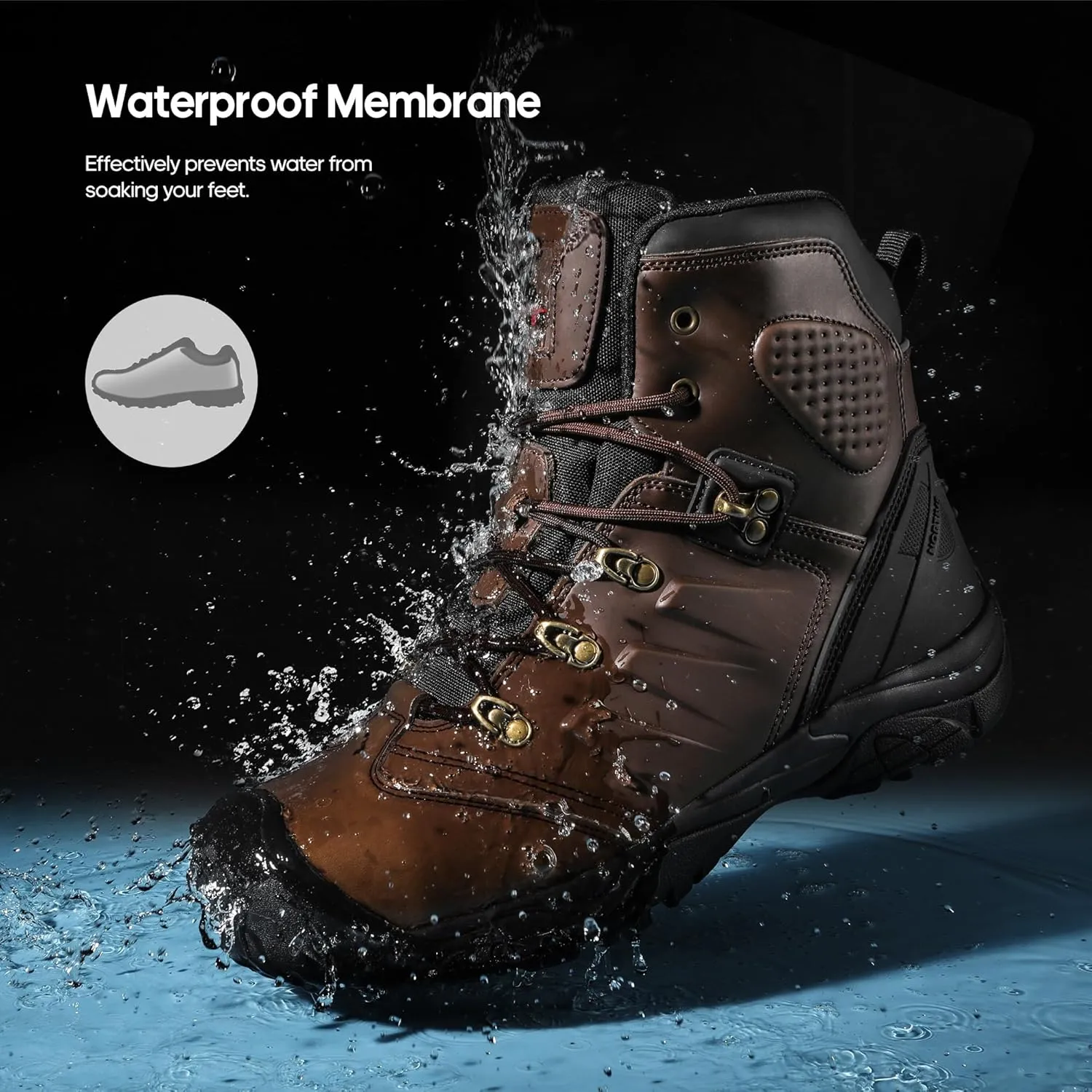 NORTIV 8 Men's Safety Steel Toe Work Boots Breathable Ankle Industrial Construction Boots FORTRESS