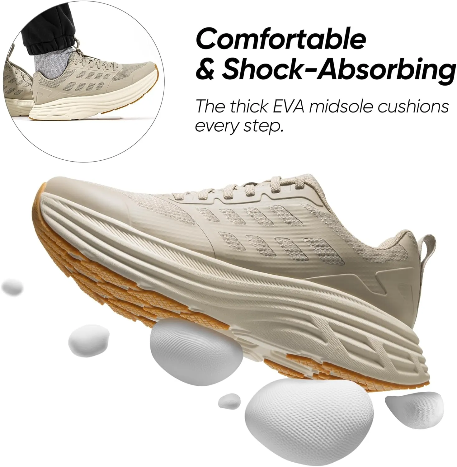 NORTIV 8 Men's Walking Running Tennis Cushioning Shoes ActiveFloat Non Slip Athletic Gym Workout Jogging Comfortable Sneakers