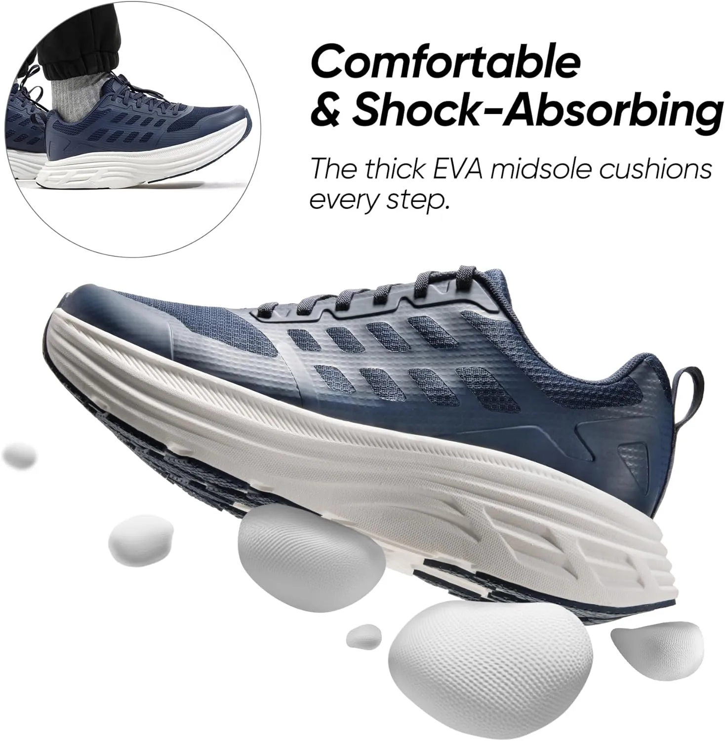 NORTIV 8 Men's Walking Running Tennis Cushioning Shoes ActiveFloat Non Slip Athletic Gym Workout Jogging Comfortable Sneakers