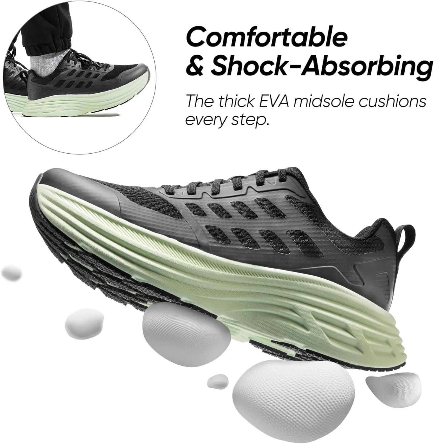 NORTIV 8 Men's Walking Running Tennis Cushioning Shoes ActiveFloat Non Slip Athletic Gym Workout Jogging Comfortable Sneakers