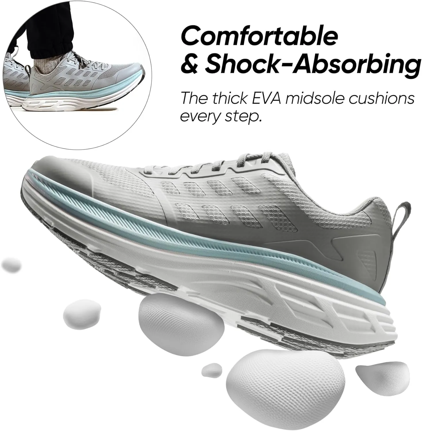 NORTIV 8 Men's Walking Running Tennis Cushioning Shoes ActiveFloat Non Slip Athletic Gym Workout Jogging Comfortable Sneakers