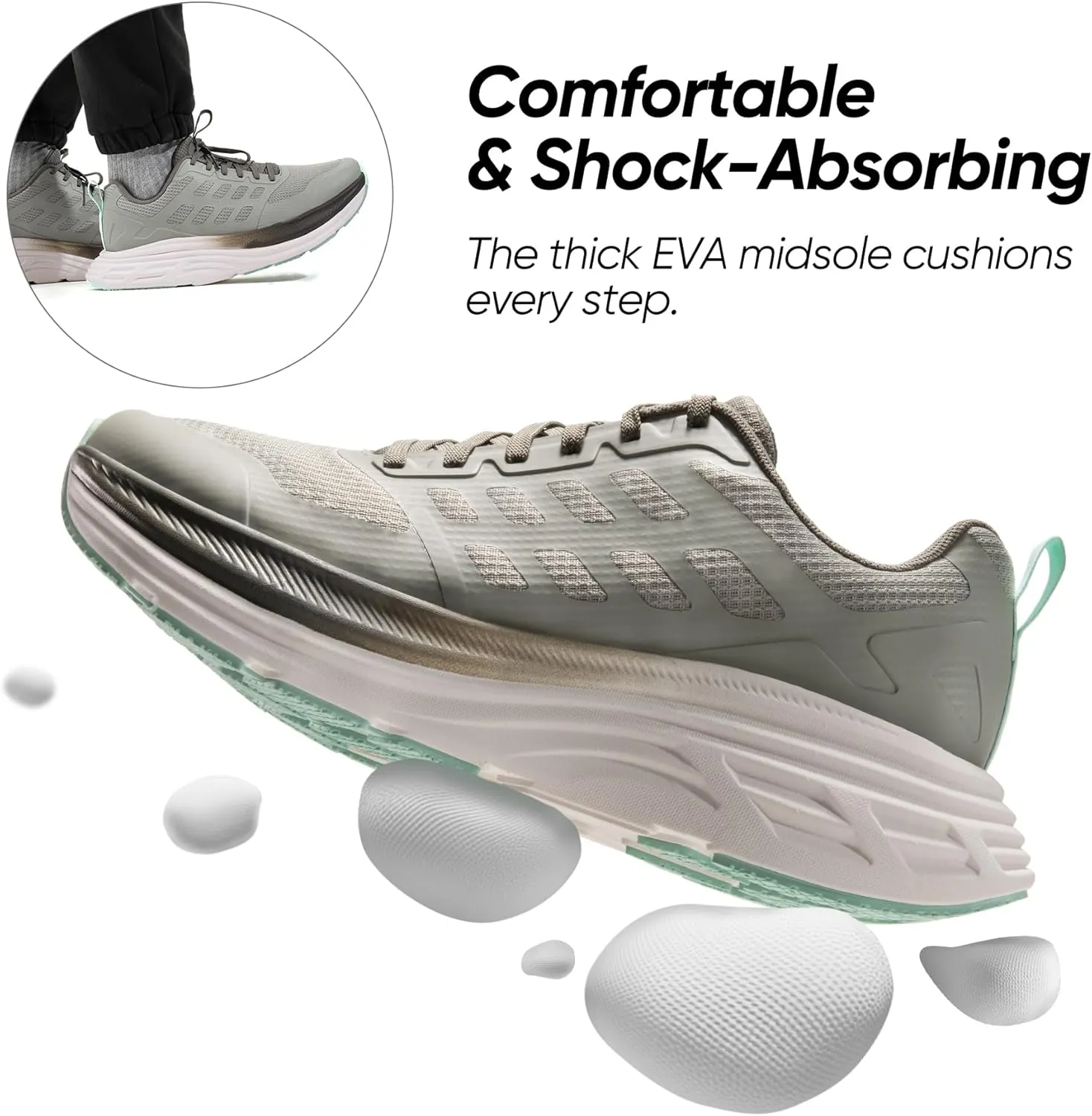 NORTIV 8 Men's Walking Running Tennis Cushioning Shoes ActiveFloat Non Slip Athletic Gym Workout Jogging Comfortable Sneakers