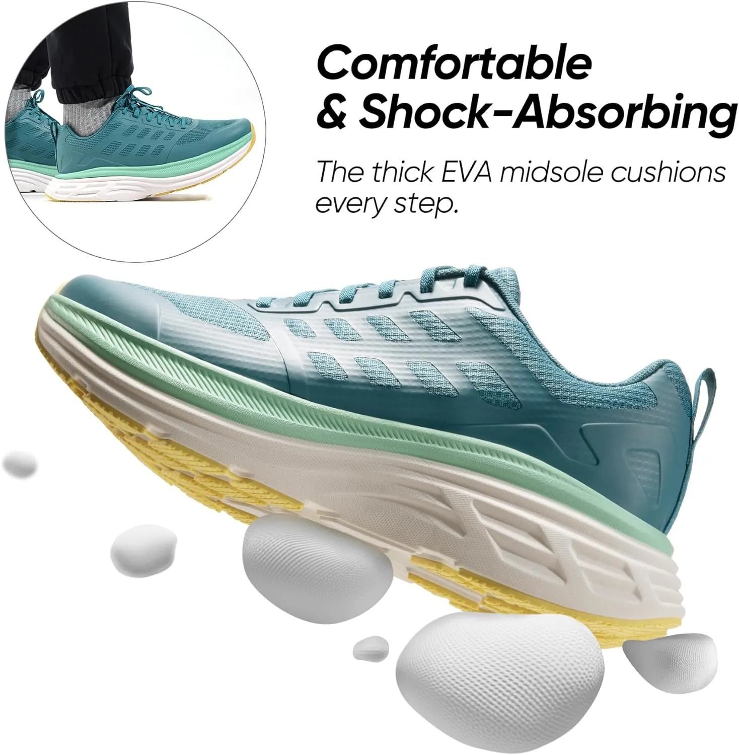 NORTIV 8 Men's Walking Running Tennis Cushioning Shoes ActiveFloat Non Slip Athletic Gym Workout Jogging Comfortable Sneakers