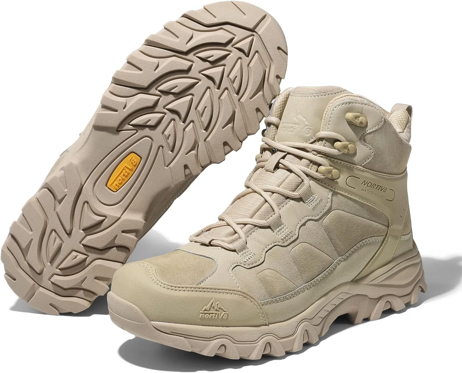 NORTIV 8 Men's Waterproof Hiking Boots Outdoor Mid Trekking Lightweight Mountaineering Shoes Paladin