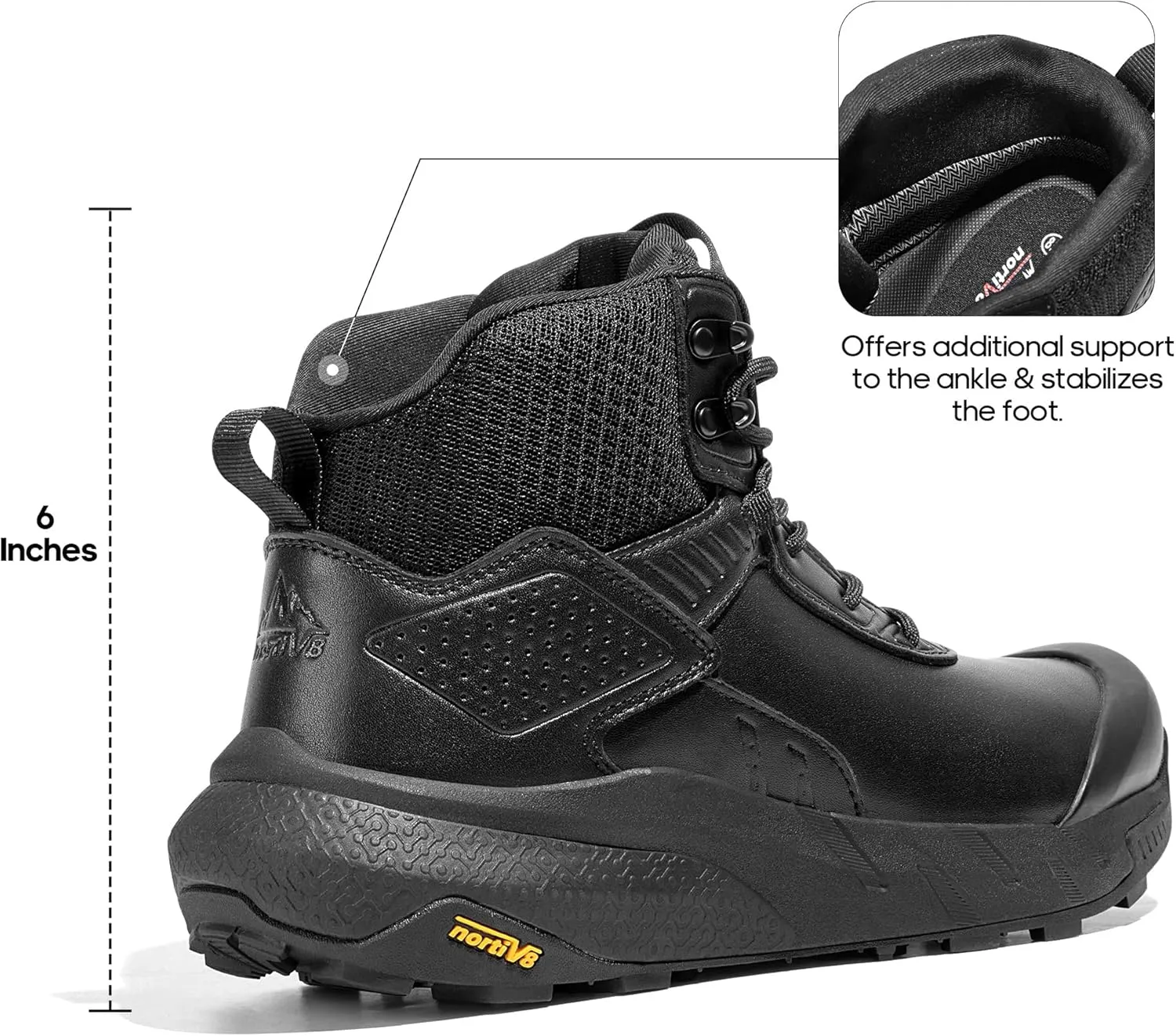 NORTIV 8 Men's Waterproof Military Tactical Work Boots Leather Motorcycle Combat Boots Lightweight Non-Slip Hiking Boots for Men Defender