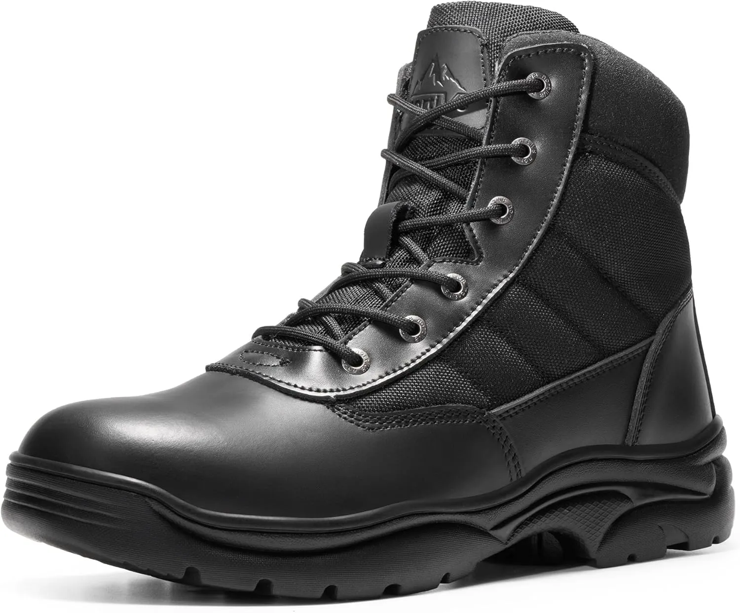 NORTIV 8 Men's Waterproof Tactical Work Boots Leather Outdoor Hiking Military 6 Inches Motorcycle Combat Boots Contractor