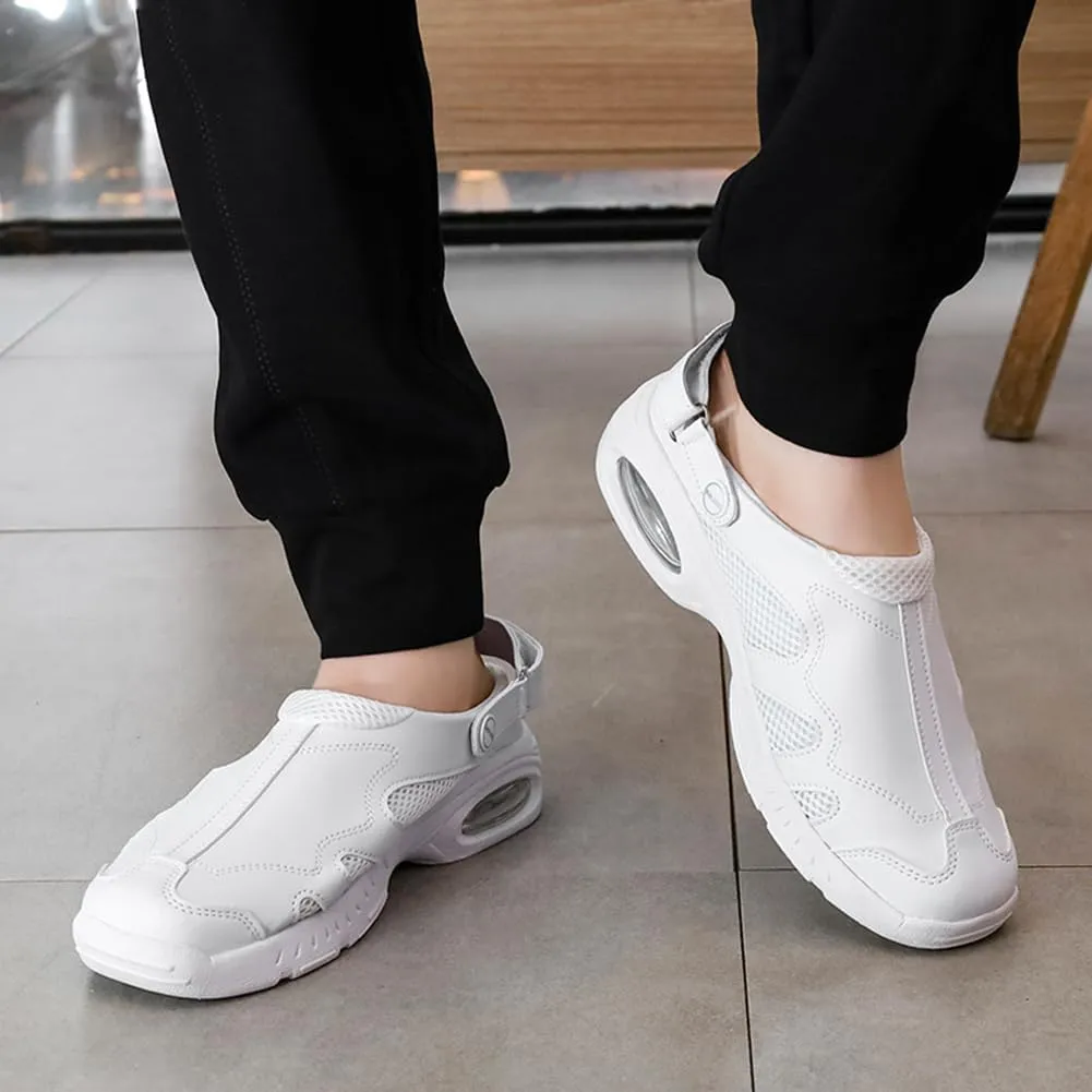 Nurse Shoes for Women Comfortable Nursing Shoes Slip On Waterproof Healthcare Work Sneakers White Leather for Running Gym