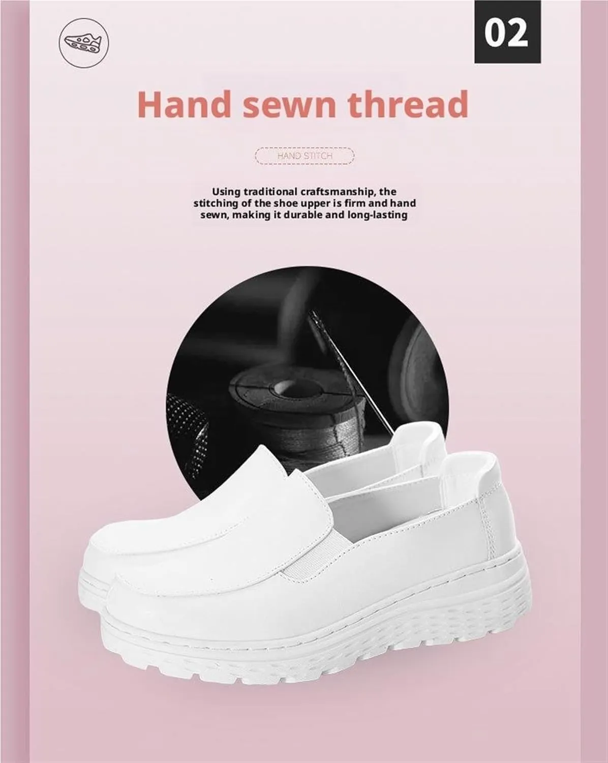 Nurses Shoes for Women Slip On Lightweight White Slip Resistant Work for Women with Arch Support Healthcare