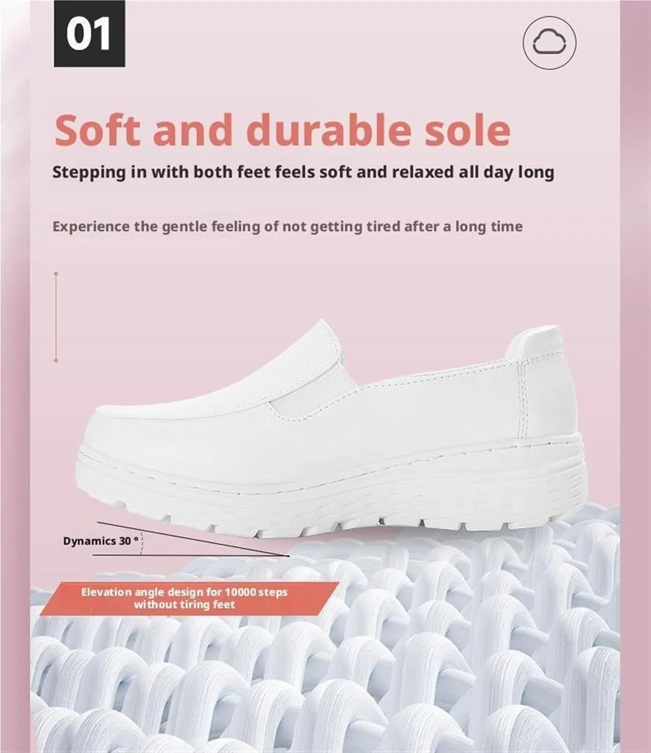 Nurses Shoes for Women Slip On Lightweight White Slip Resistant Work for Women with Arch Support Healthcare