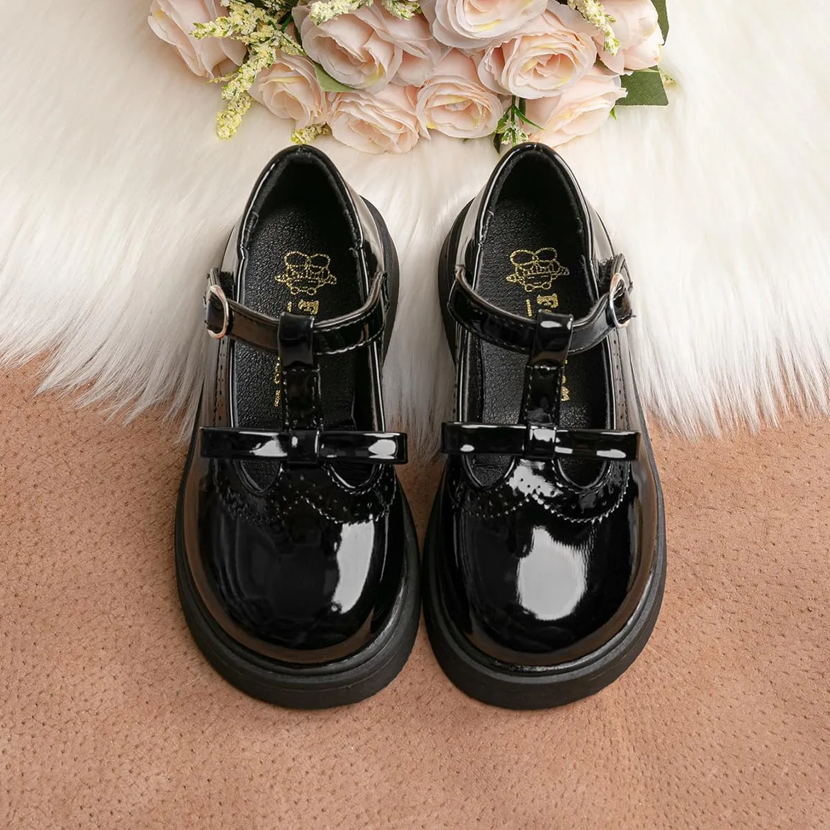 Oamico Toddler Girls Dress Shoes Loafers School Uniform Mary Jane Flats Thick Non-Slip Sole Casual Shoe (Toddler/Little Kids)