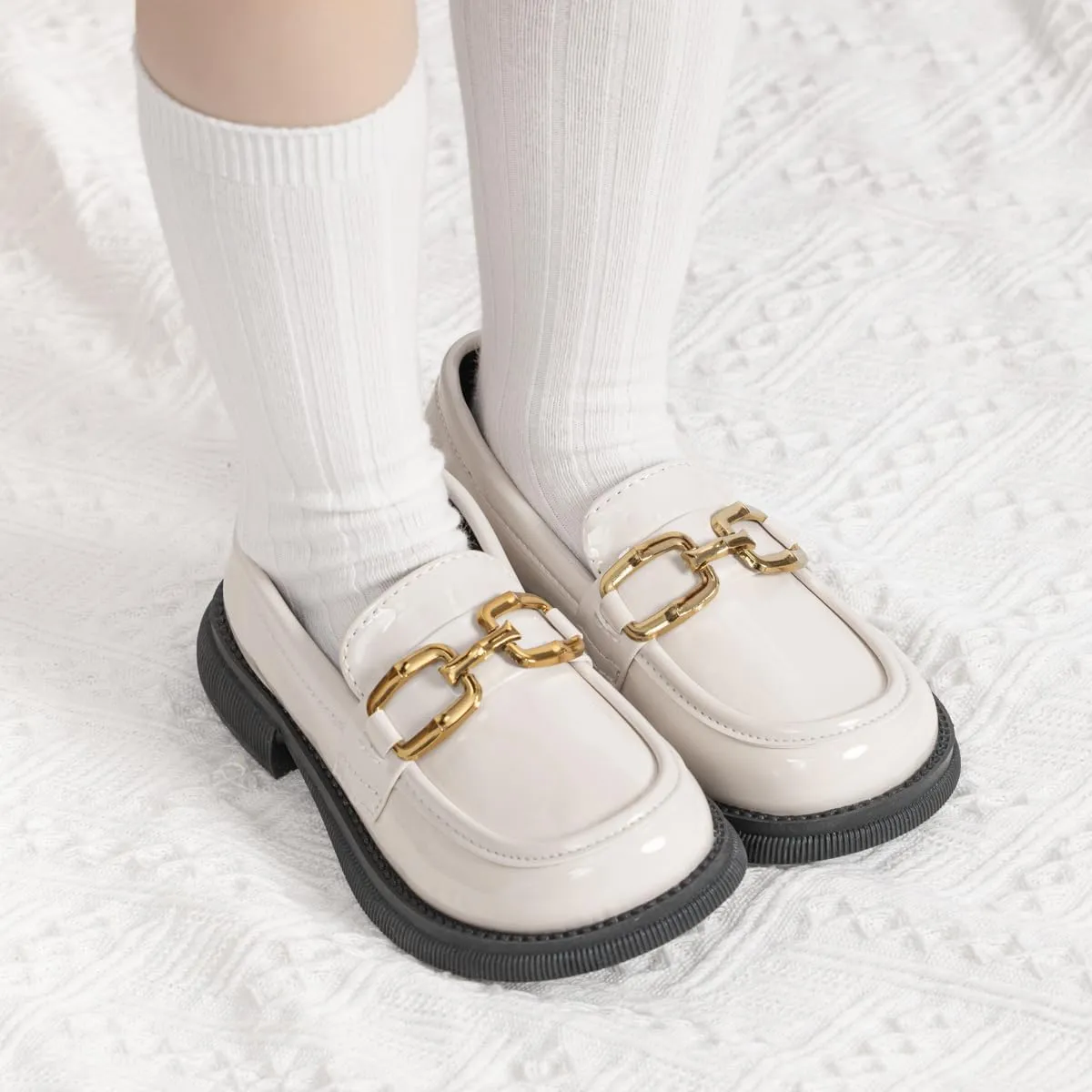 Oamico Toddler Girls Dress Shoes Loafers School Uniform Mary Jane Flats Thick Non-Slip Sole Casual Shoe (Toddler/Little Kids)