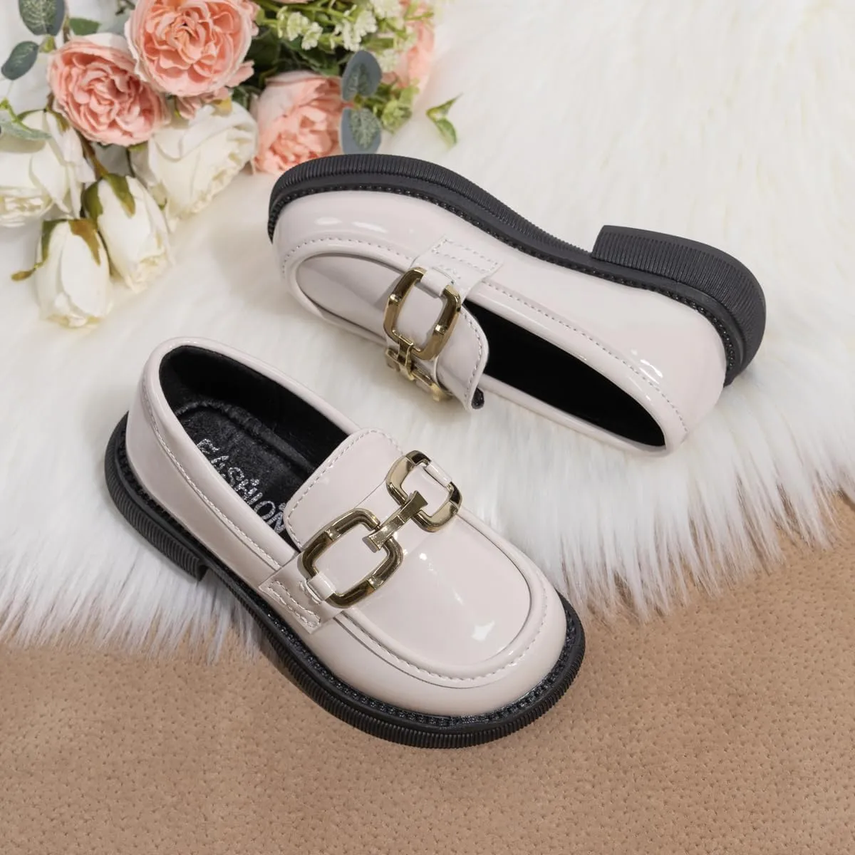Oamico Toddler Girls Dress Shoes Loafers School Uniform Mary Jane Flats Thick Non-Slip Sole Casual Shoe (Toddler/Little Kids)