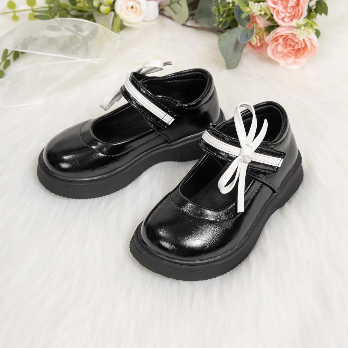 Oamico Toddler Girls Dress Shoes Loafers School Uniform Mary Jane Flats Thick Non-Slip Sole Casual Shoe (Toddler/Little Kids)