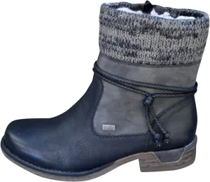 oiangi Womens Round Toe Leather Boots - Vintage Patchwork Side Zipper Strap Chunky Thick Heel Warm Low Heel Ankle Booties Retro Casual Slip-On Shoes