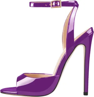 onlymaker Women's Fashion Peep Toe Ankle Sandals Cross Buckle Strap Sexy Open-back Stiletto High Heel Sandals
