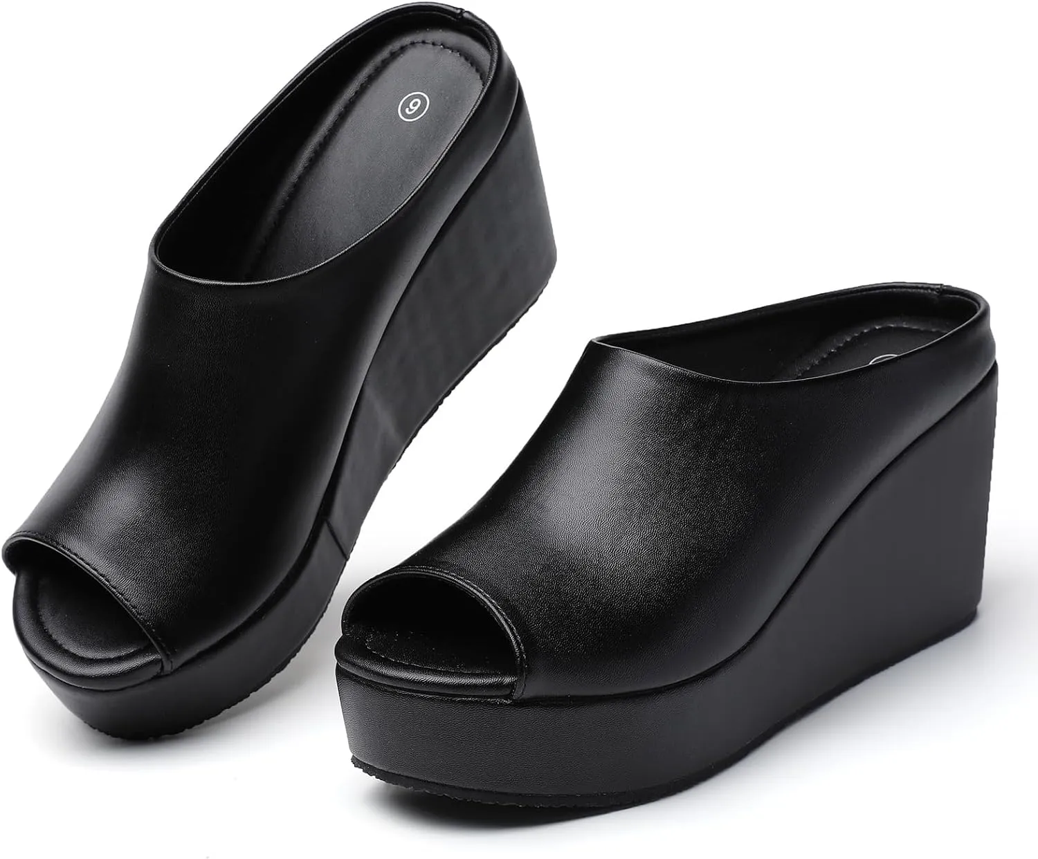 Orthopedic Wedge Sandals Women - Walking Shoes Leather Wedge Slides for Women Dressy Platform - Comfortable & Lightweight Fashion Casual Heels