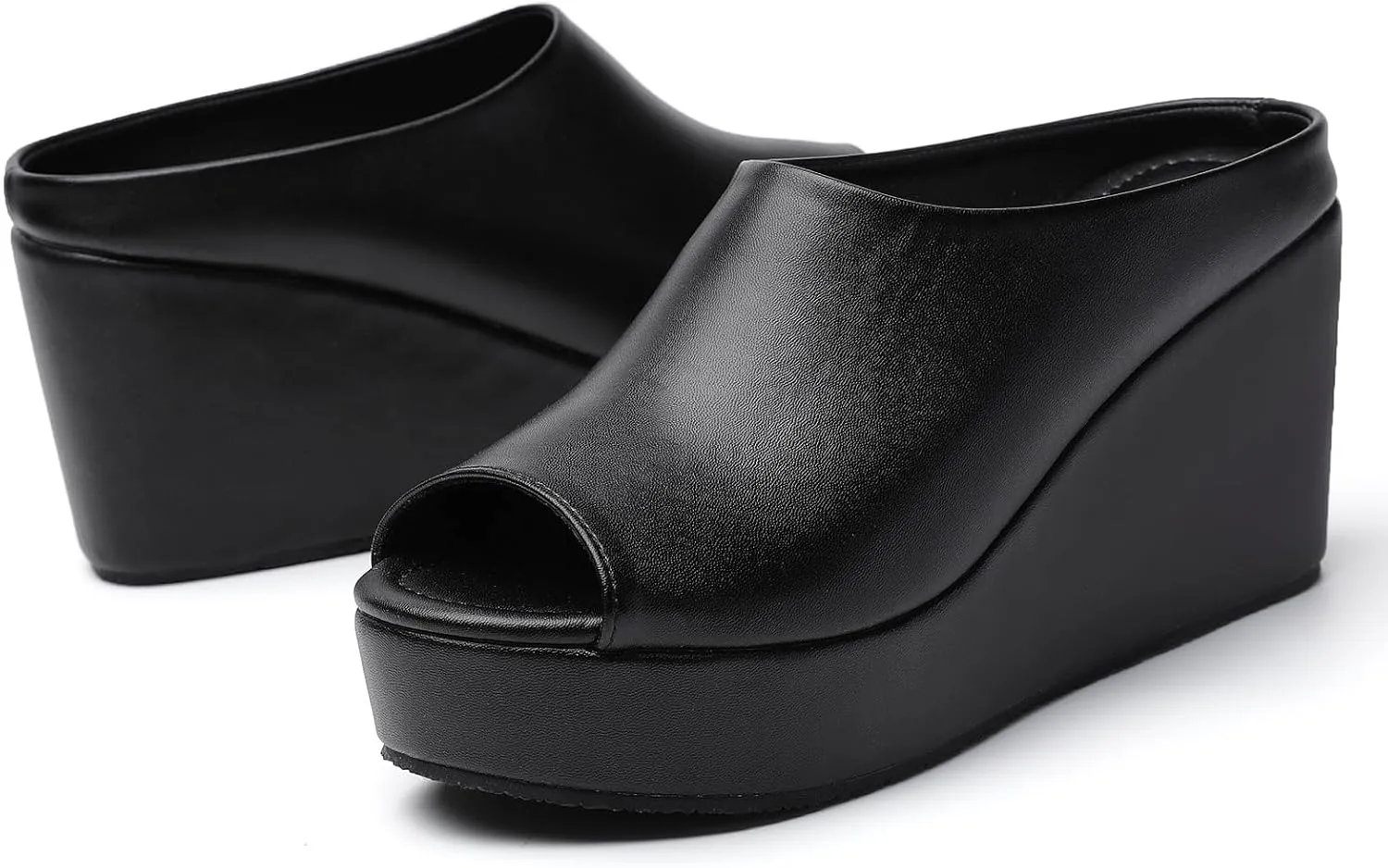 Orthopedic Wedge Sandals Women - Walking Shoes Leather Wedge Slides for Women Dressy Platform - Comfortable & Lightweight Fashion Casual Heels