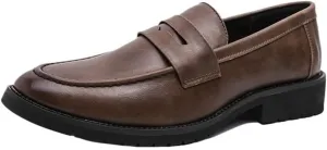Oxford Leather Formal Dress Shoes for Men Business Non Slip Comfortable Loafers Round Toe Office Wedding Tuxedo Shoes
