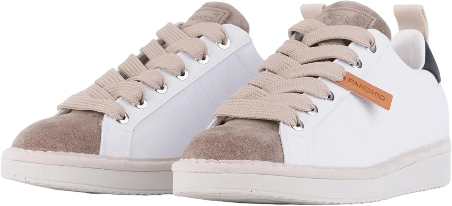 P01 Leather Fashion Sneakers - Women's Low Top Casual Shoes Walking Sustainable Italian