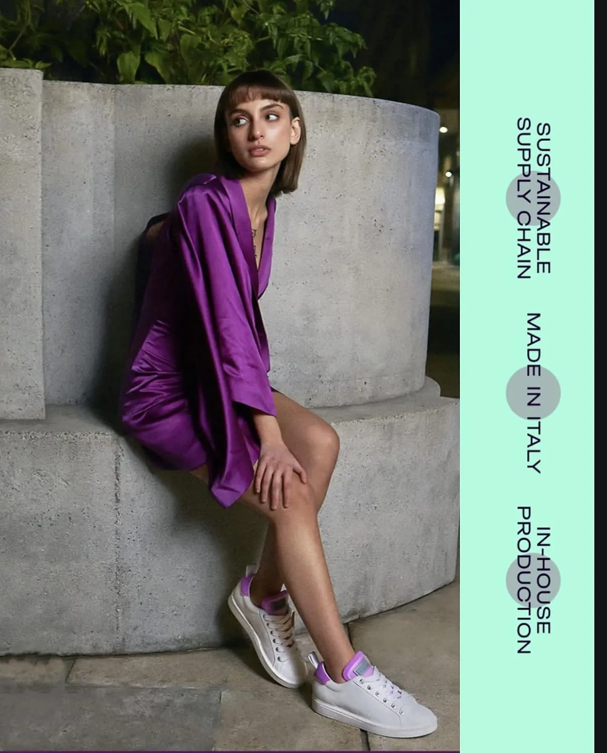 P01 Leather Fashion Sneakers - Women's Low Top Casual Shoes Walking Sustainable Italian