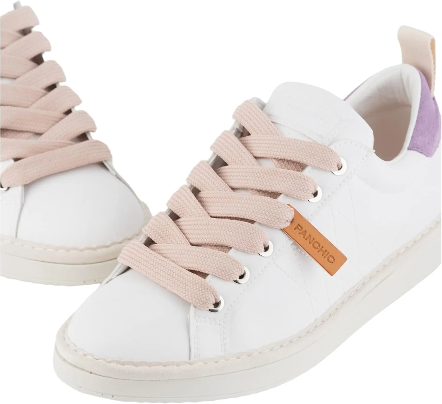 P01 Leather Fashion Sneakers - Women's Low Top Casual Shoes Walking Sustainable Italian
