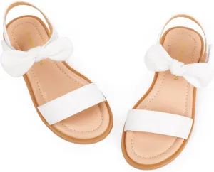PANDANINJIA Gina Girls Sandals Open Toe Summer Flats Dress Sandals Shoes Toddler/Little Kid/Big Kid