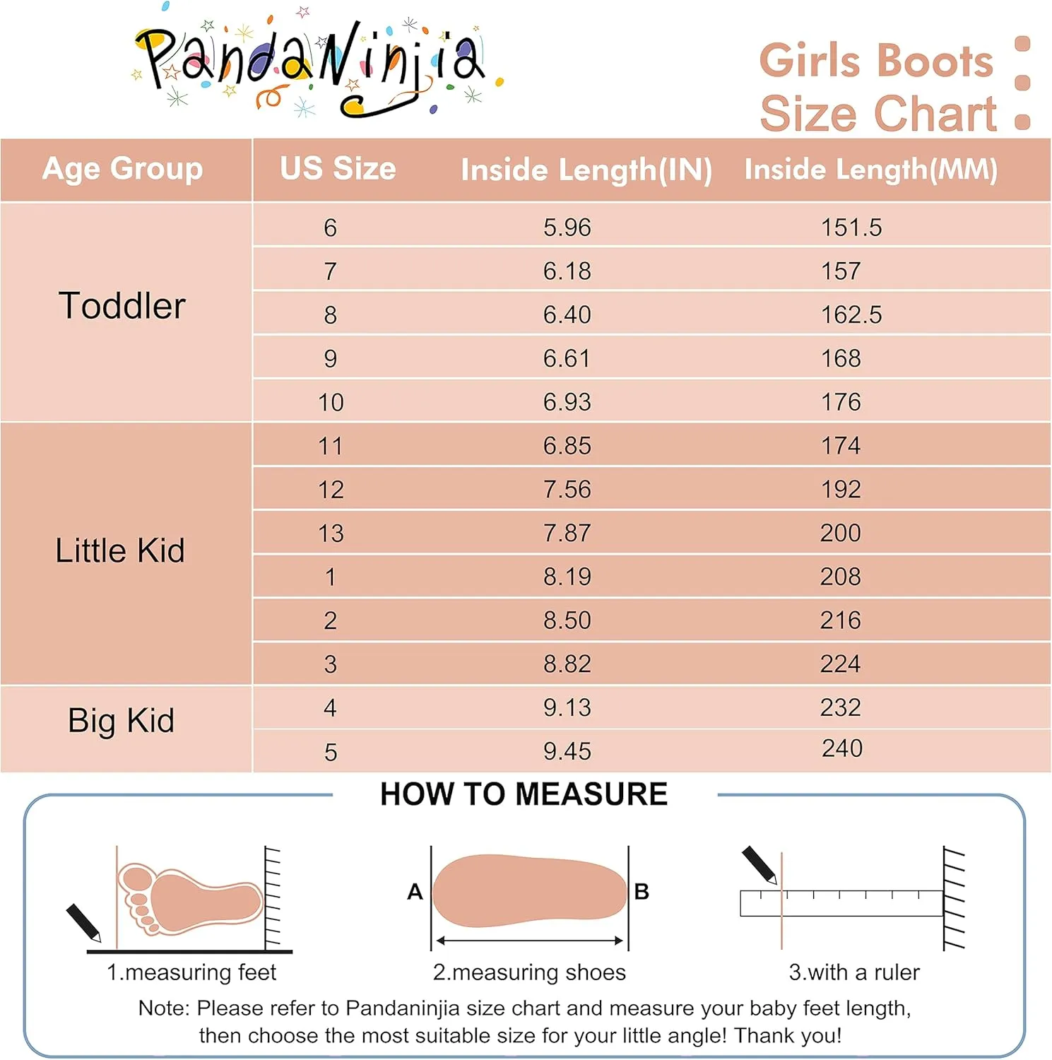 PANDANINJIA Girls Boys Combat Boots Lace Up Little Big Kids Toddler Booties with Side Zipper Ankle Dress Girls Boots