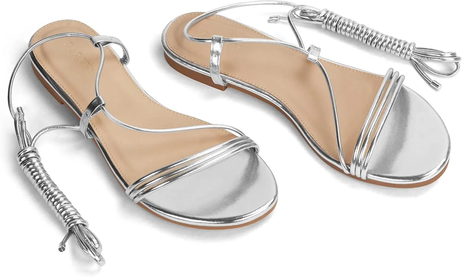 PARTY Women's Strappy Sandals Lace Up Flats Tie Up Open Toe Ankle Strap Shoes