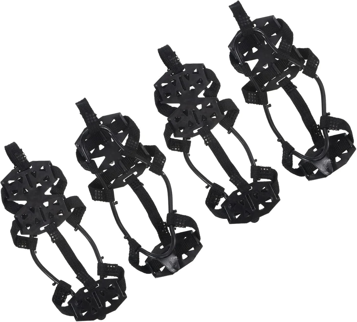 PATIKIL Ice Cleats, Snow Shoes Grippers Crampons Anti Slip Walk Traction Cleat Steel Rubber Stretch Footwear for Hiking Climbing