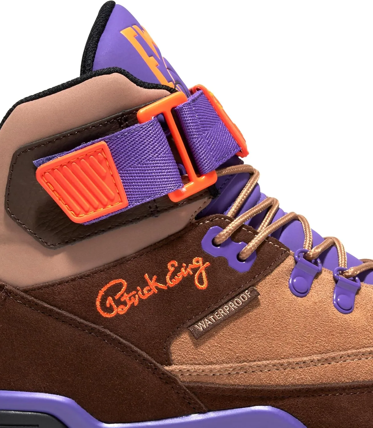 PATRICK EWING ATHLETICS 33 HI WINTER Men's Waterproof Basketball Shoes, Brown/Beige/Purple/Orange - Insulated for Cold Weather