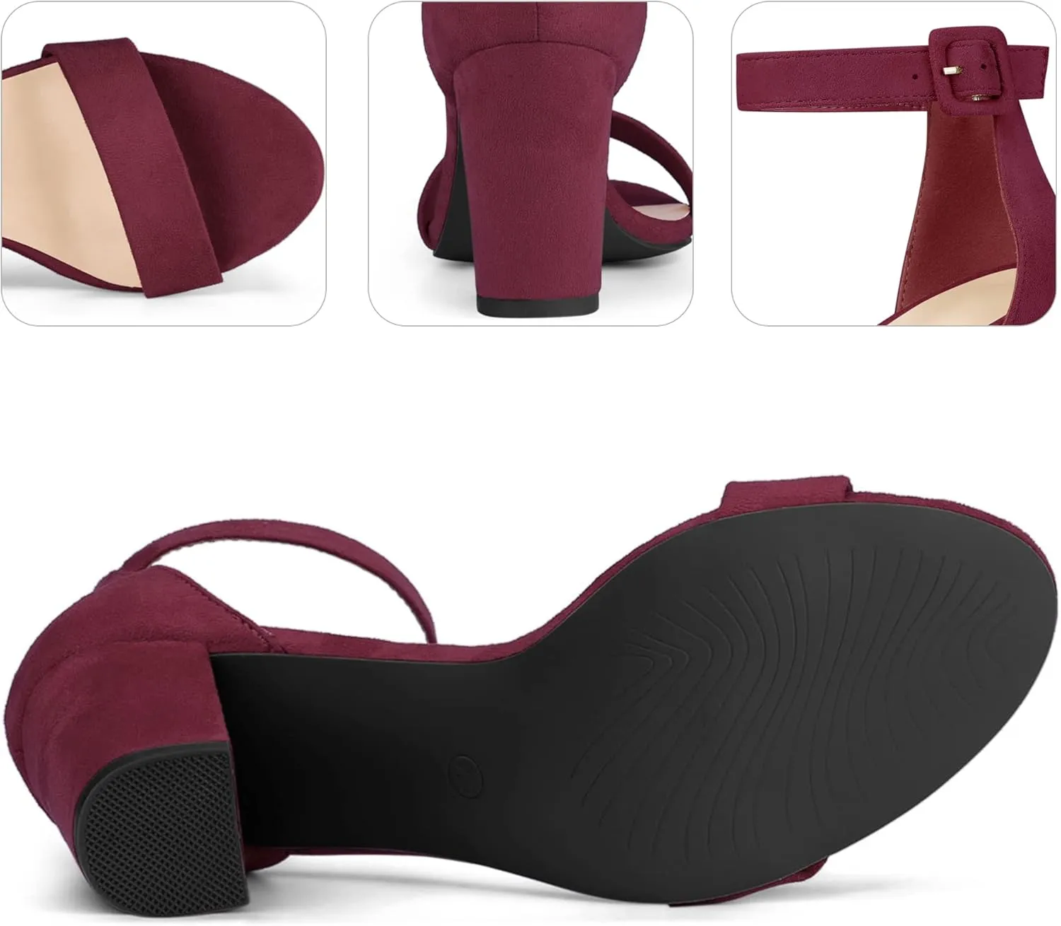 Perphy Ankle Strap Open Toe Chunky High Heels Sandals for Women