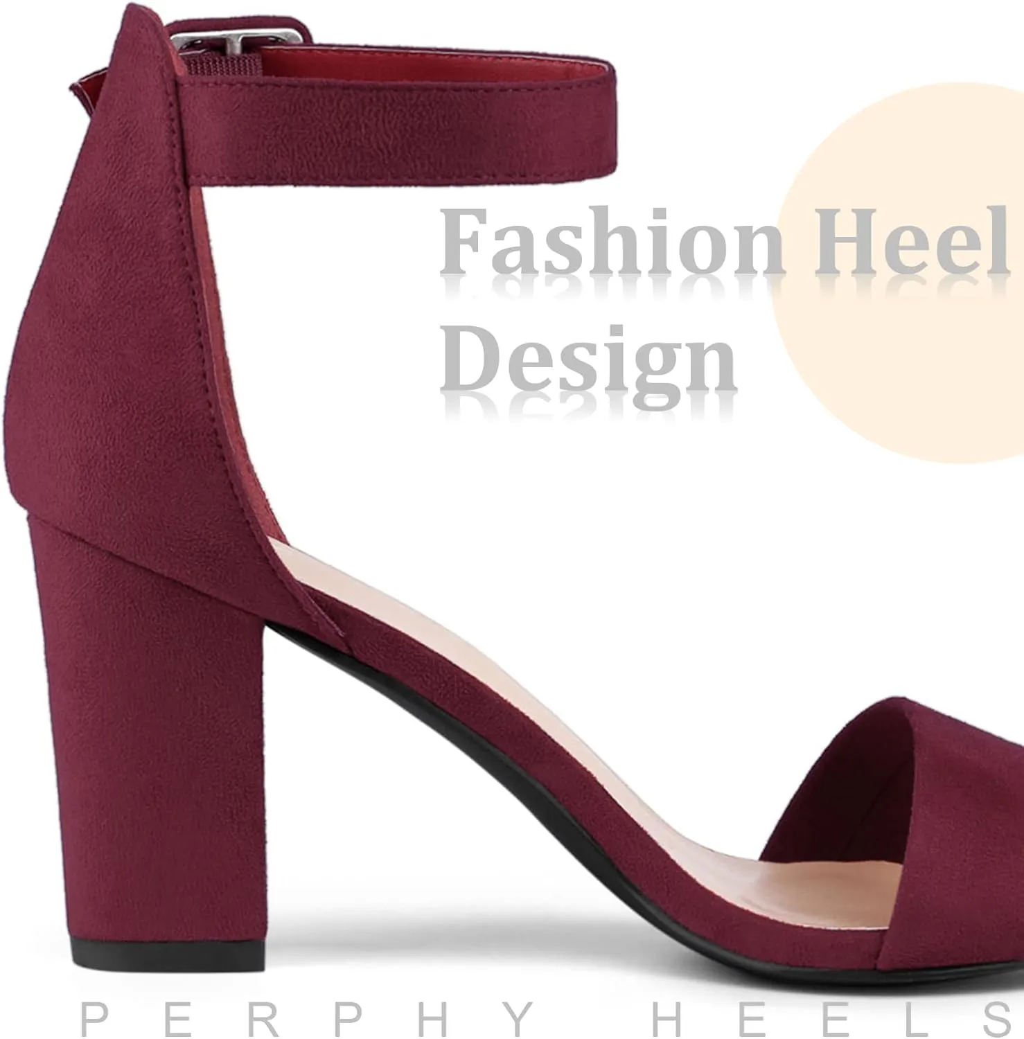 Perphy Ankle Strap Open Toe Chunky High Heels Sandals for Women