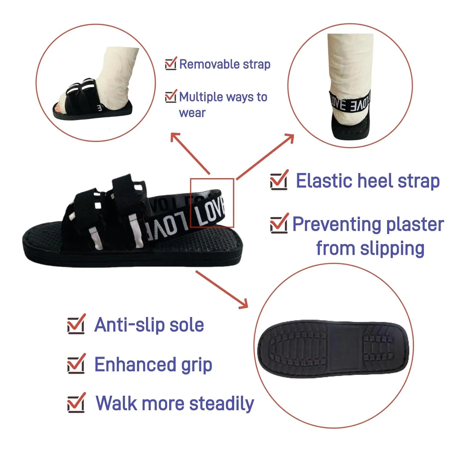 Plaster Fracture Shoes,Shoes for Plaster Casts,Suitable for Foot Injuries,Bone Fractures,Fracture Care,Suitable for Left and Right Feet