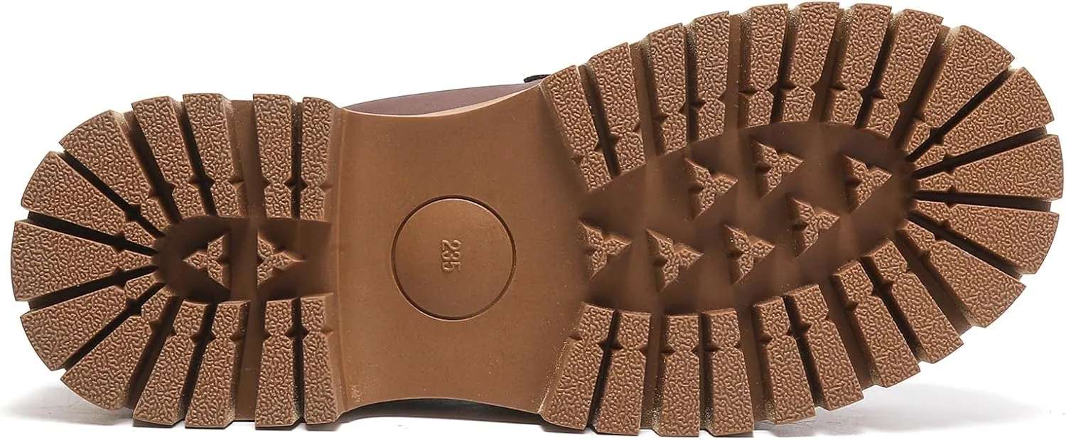Platform Loafers for Women Chunky Heel Lug Sole Loafers Slip ons Round Toe