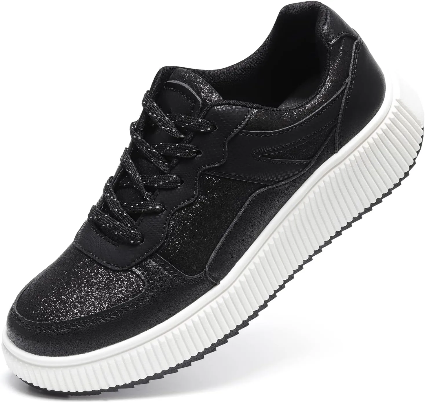Platform Sneakers for Women Glitter Lightweight Tennis Walking Shoes