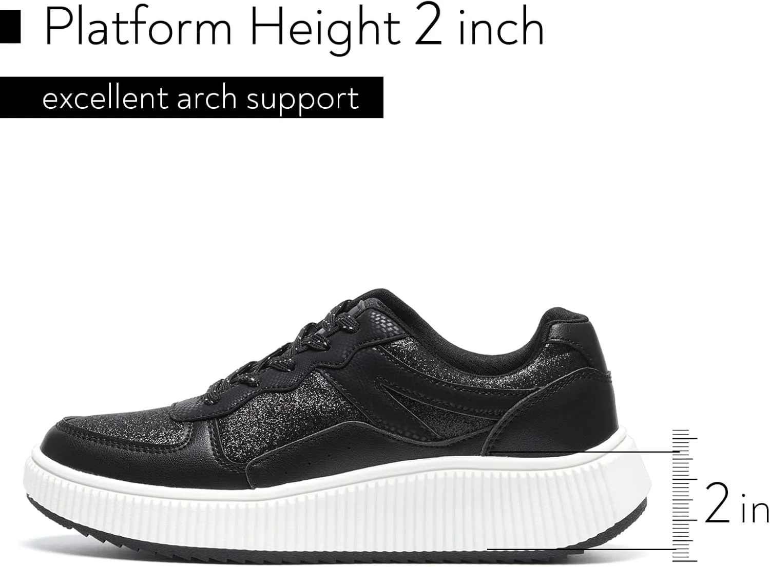Platform Sneakers for Women Glitter Lightweight Tennis Walking Shoes