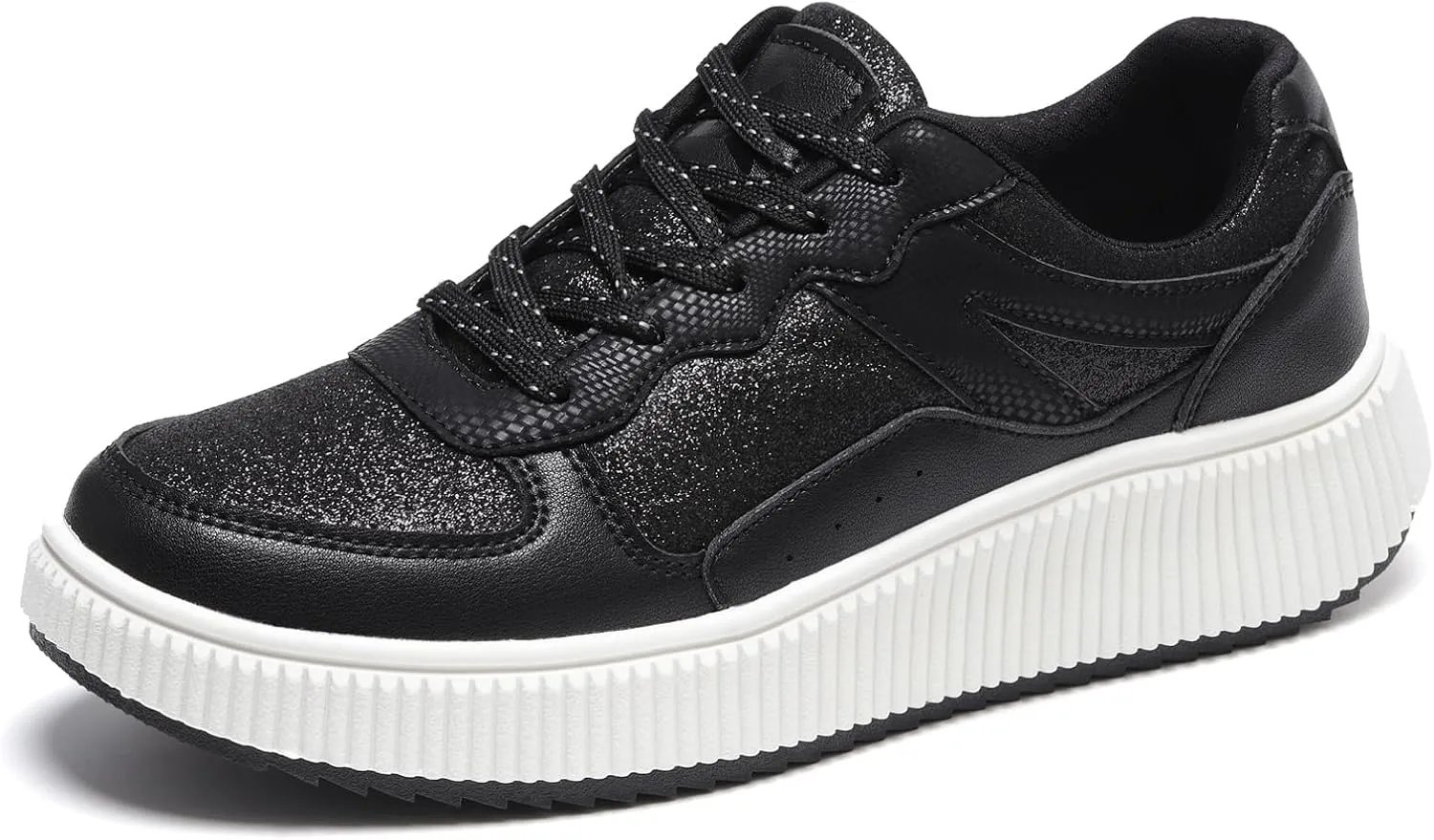 Platform Sneakers for Women Glitter Lightweight Tennis Walking Shoes