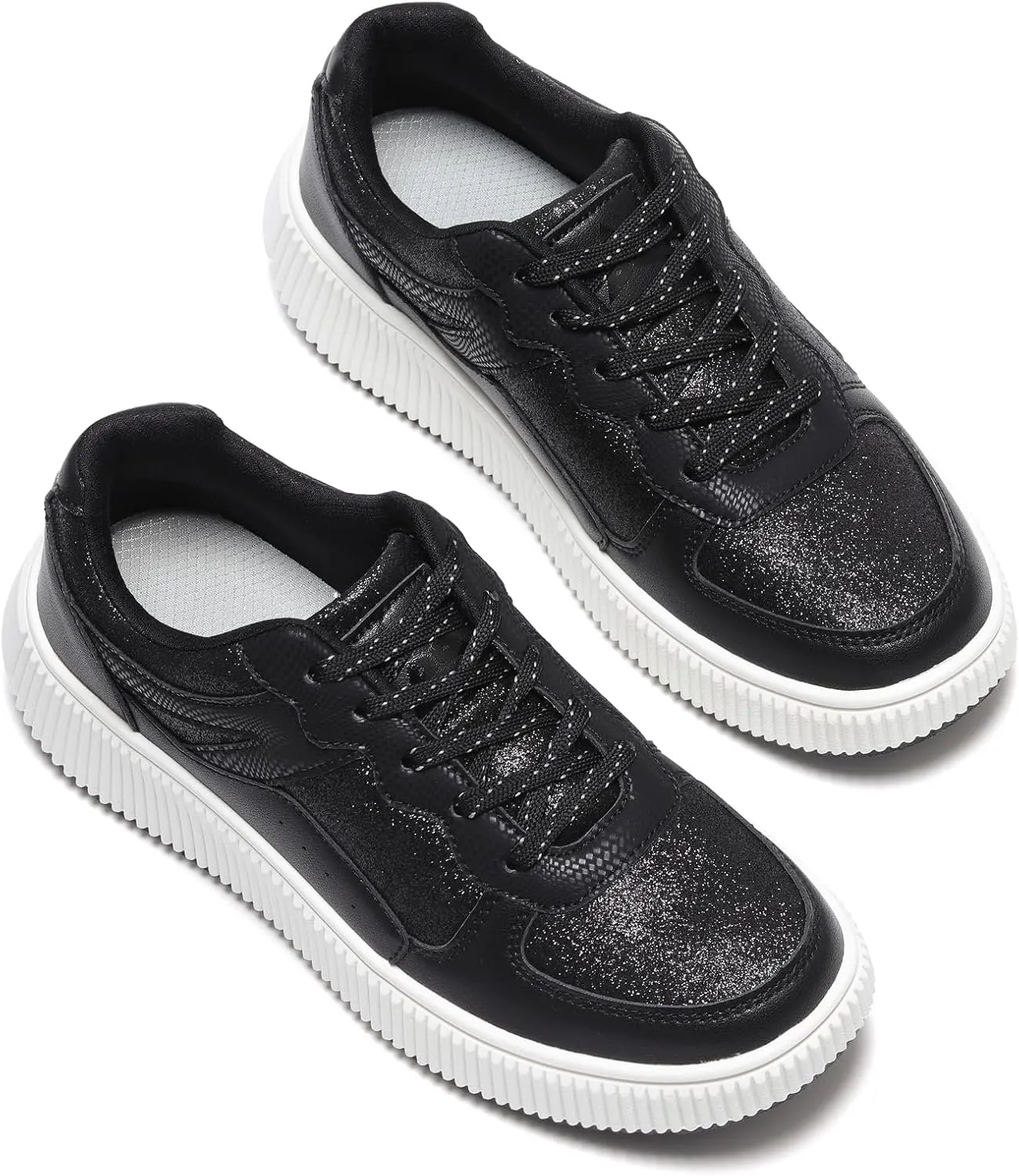 Platform Sneakers for Women Glitter Lightweight Tennis Walking Shoes