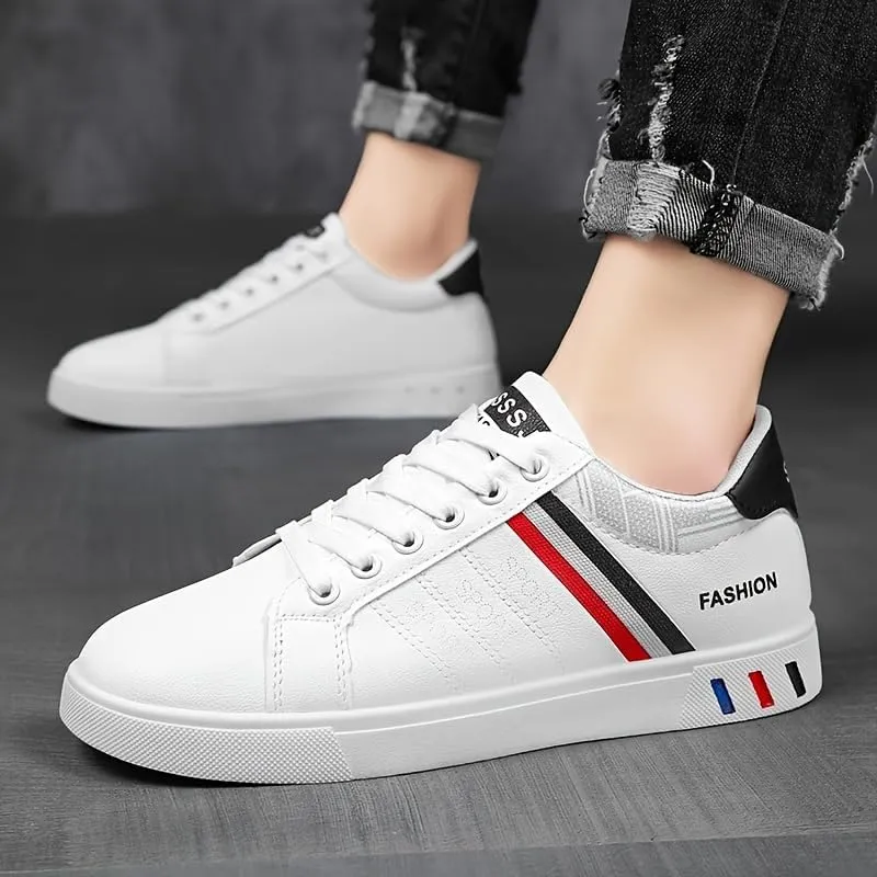 Plus Size Men's Trendy Street Style Low Top Skateboard Shoes, Comfy Non Slip Lace Up Durable Sneakers for Men's Outdoor Activities