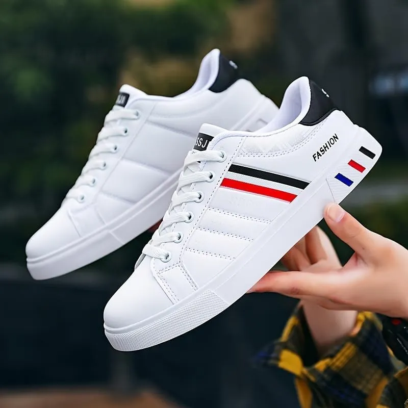 Plus Size Men's Trendy Street Style Low Top Skateboard Shoes, Comfy Non Slip Lace Up Durable Sneakers for Men's Outdoor Activities