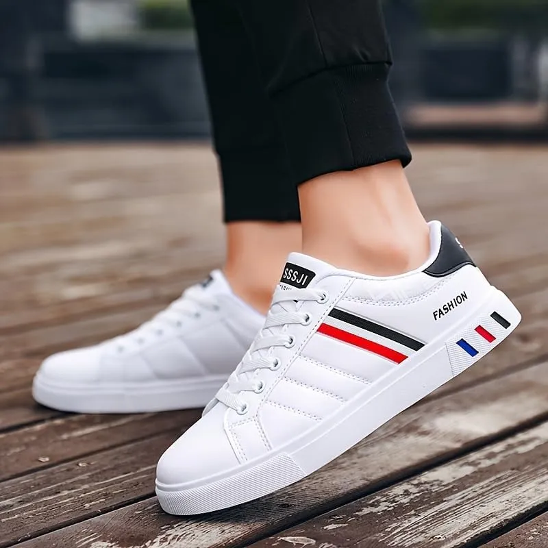 Plus Size Men's Trendy Street Style Low Top Skateboard Shoes, Comfy Non Slip Lace Up Durable Sneakers for Men's Outdoor Activities