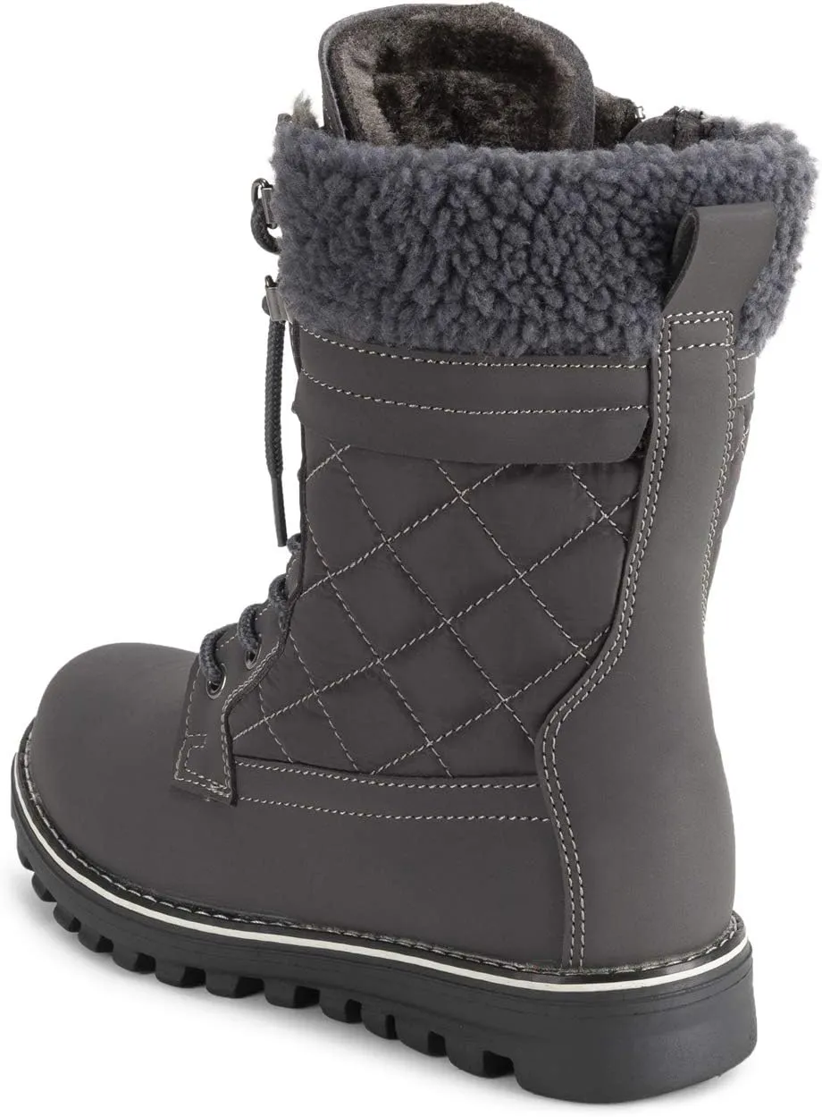 POLAR Womens Memory Foam Outside Pocket Inside Zip Thermal Waterproof Deep Tread Rubber Sole Snow Boots