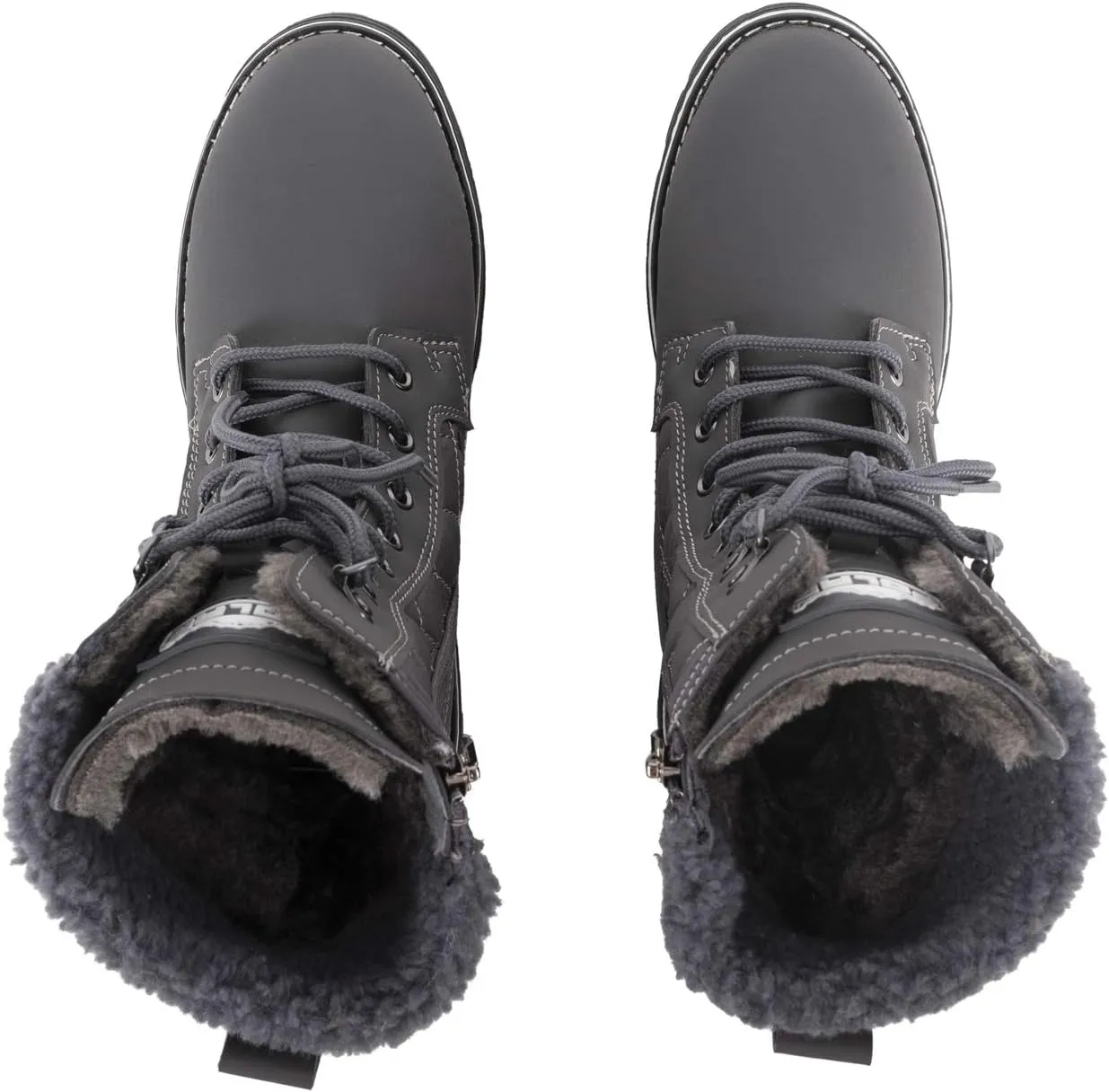 POLAR Womens Memory Foam Outside Pocket Inside Zip Thermal Waterproof Deep Tread Rubber Sole Snow Boots