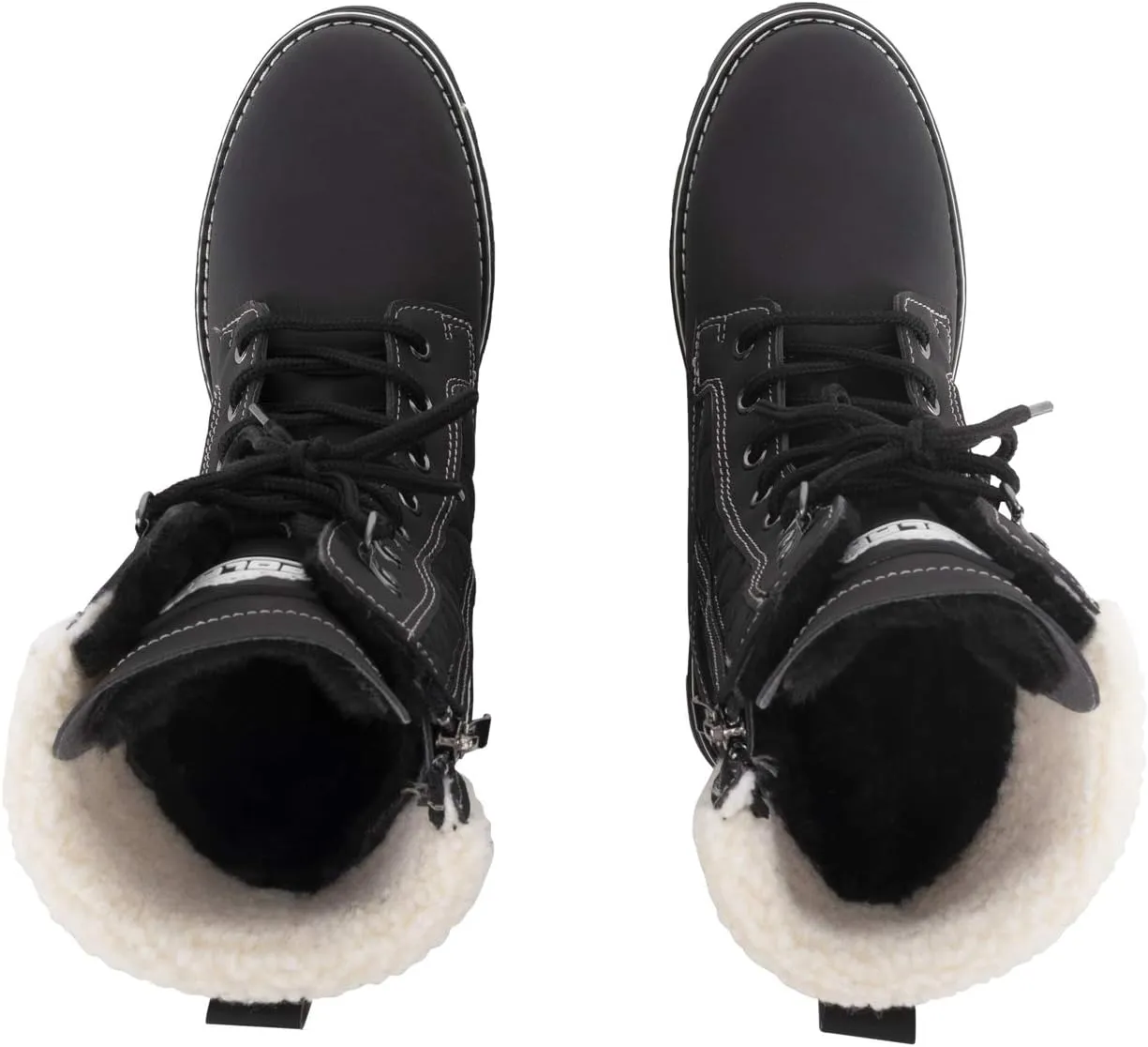 POLAR Womens Memory Foam Outside Pocket Inside Zip Thermal Waterproof Deep Tread Rubber Sole Snow Boots