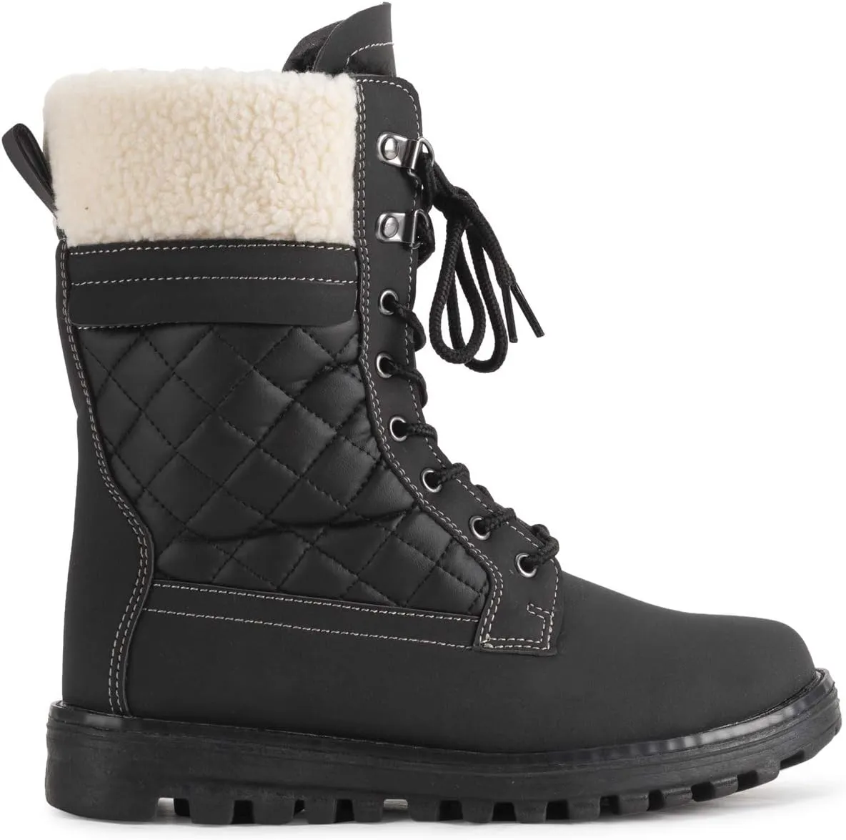POLAR Womens Memory Foam Outside Pocket Inside Zip Thermal Waterproof Deep Tread Rubber Sole Snow Boots