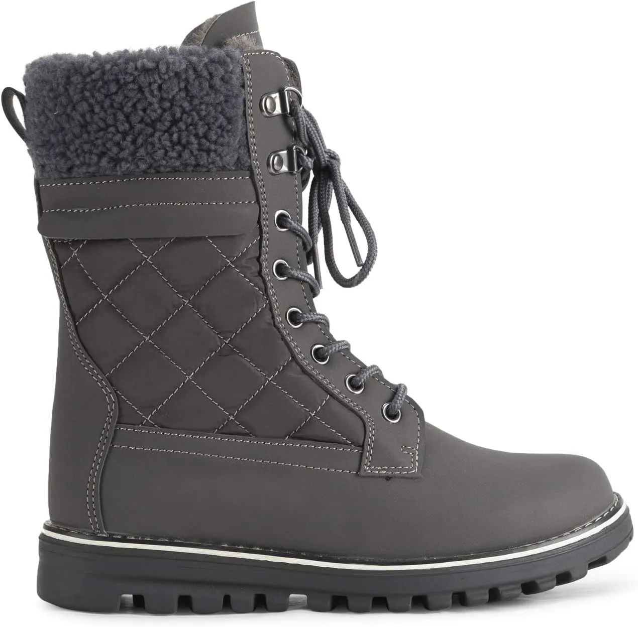 POLAR Womens Memory Foam Outside Pocket Inside Zip Thermal Waterproof Deep Tread Rubber Sole Snow Boots