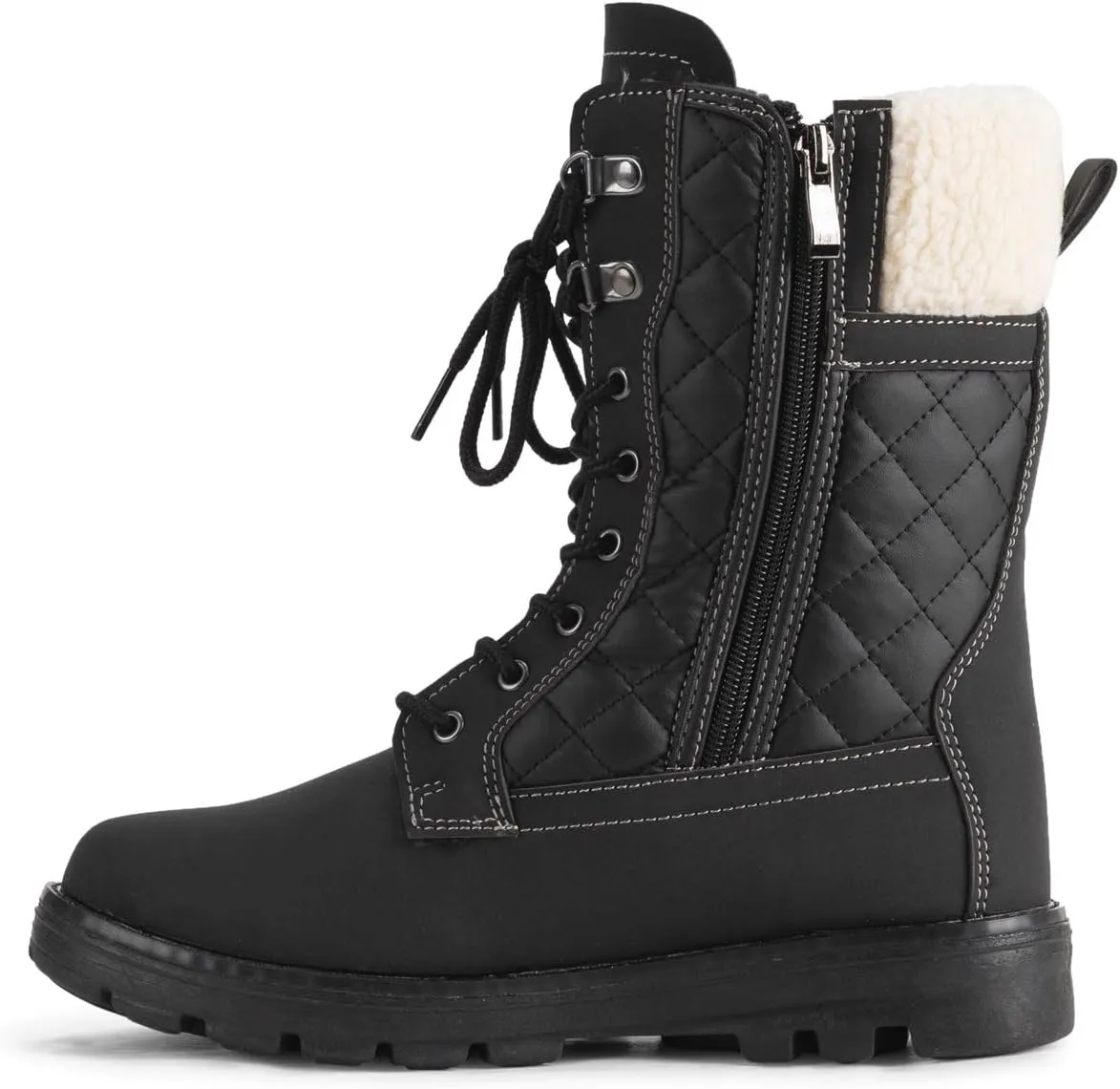 POLAR Womens Memory Foam Outside Pocket Inside Zip Thermal Waterproof Deep Tread Rubber Sole Snow Boots