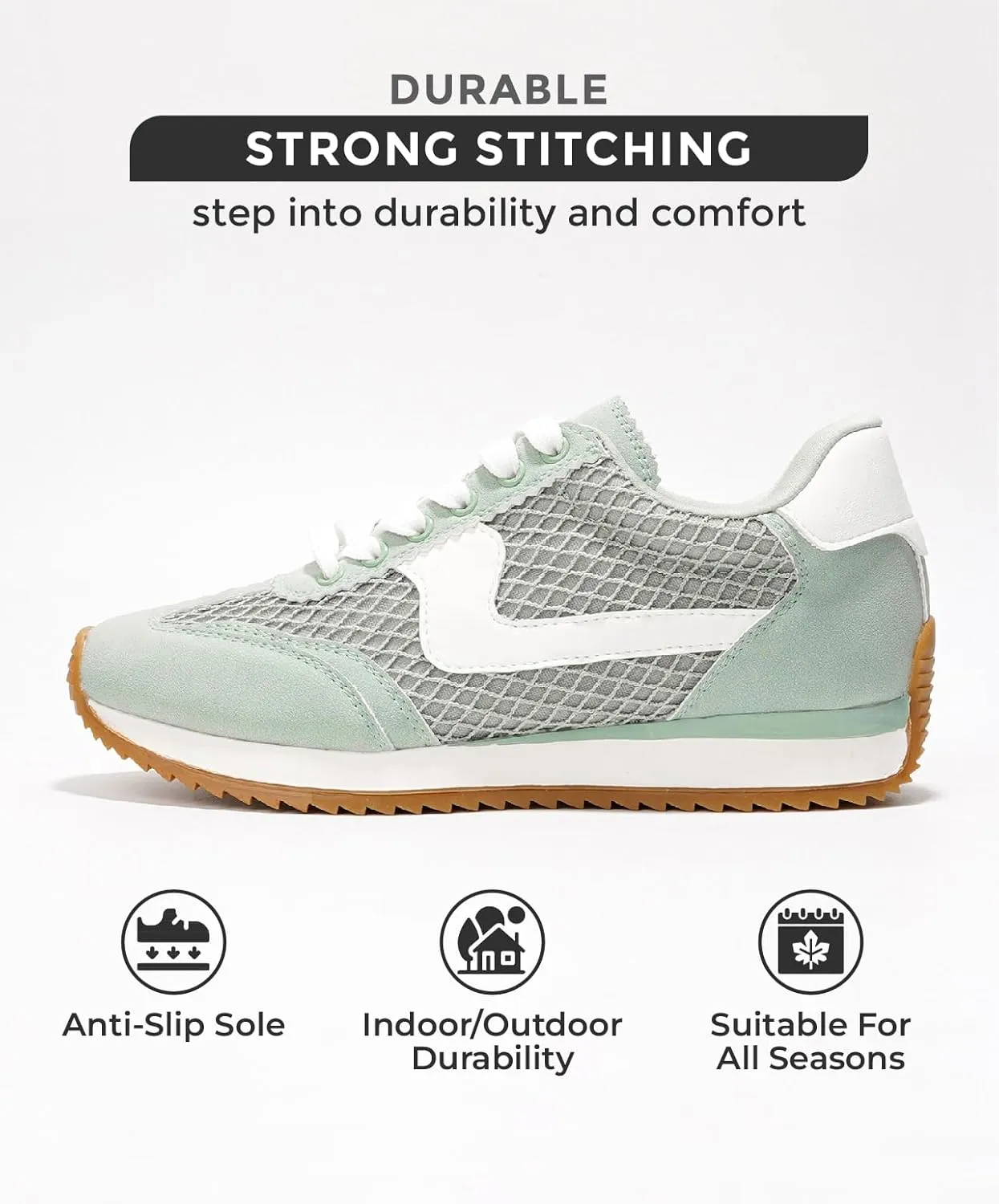 Project Cloud Fashion Sneakers for Women - Lace up Memory Foam Insole and Non-Slip Womens Shoes Dressy Casual Spring Shoes (Madison)