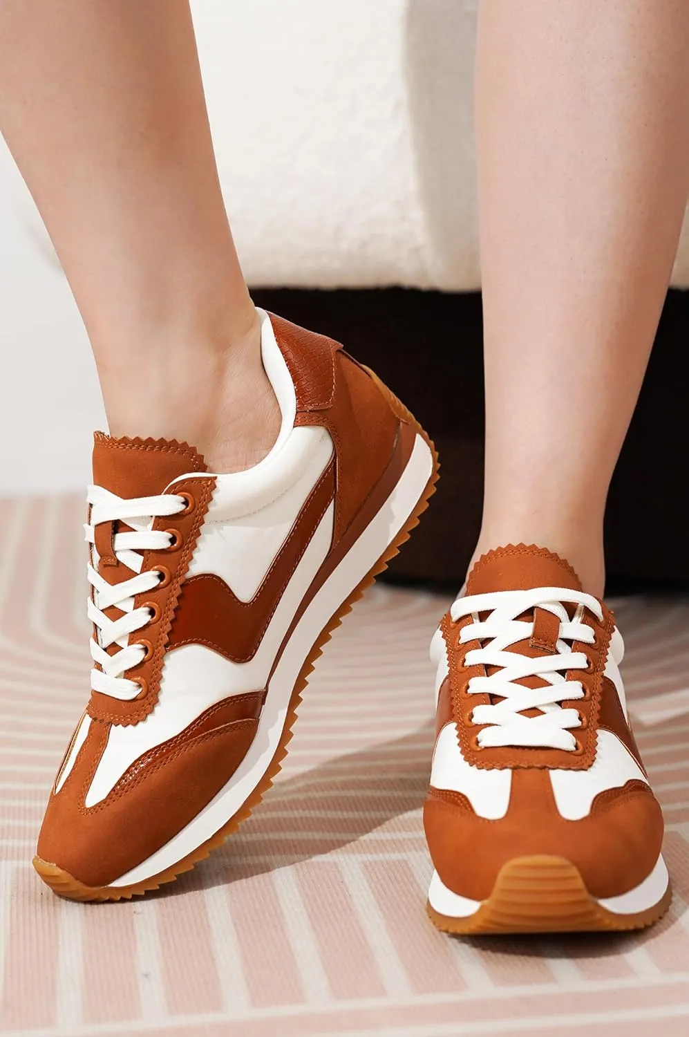 Project Cloud Fashion Sneakers for Women - Lace up Memory Foam Insole and Non-Slip Womens Shoes Dressy Casual Spring Shoes (Madison)