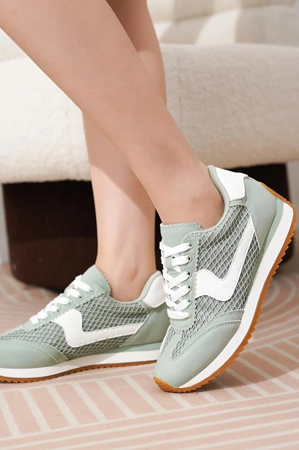 Project Cloud Fashion Sneakers for Women - Lace up Memory Foam Insole and Non-Slip Womens Shoes Dressy Casual Spring Shoes (Madison)